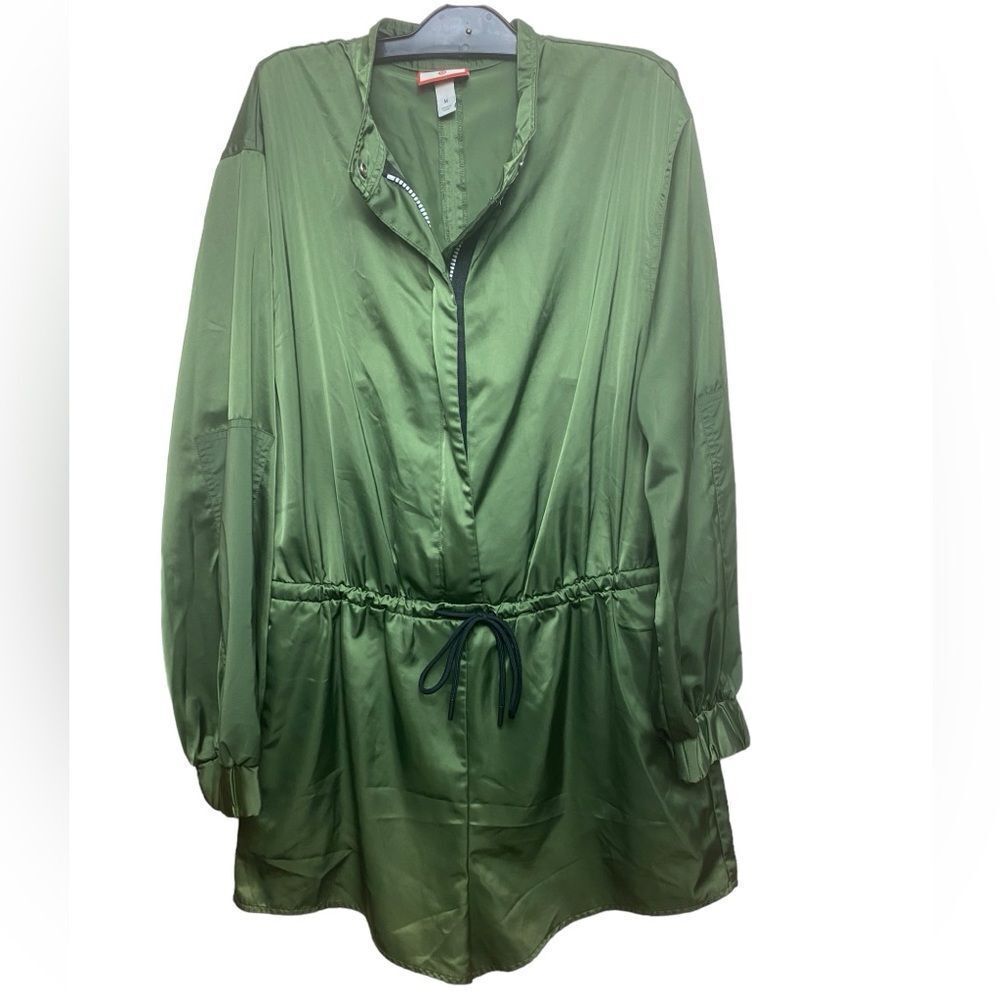 Hunter For Target Womens Medium Green Satin Drawstring Romper
